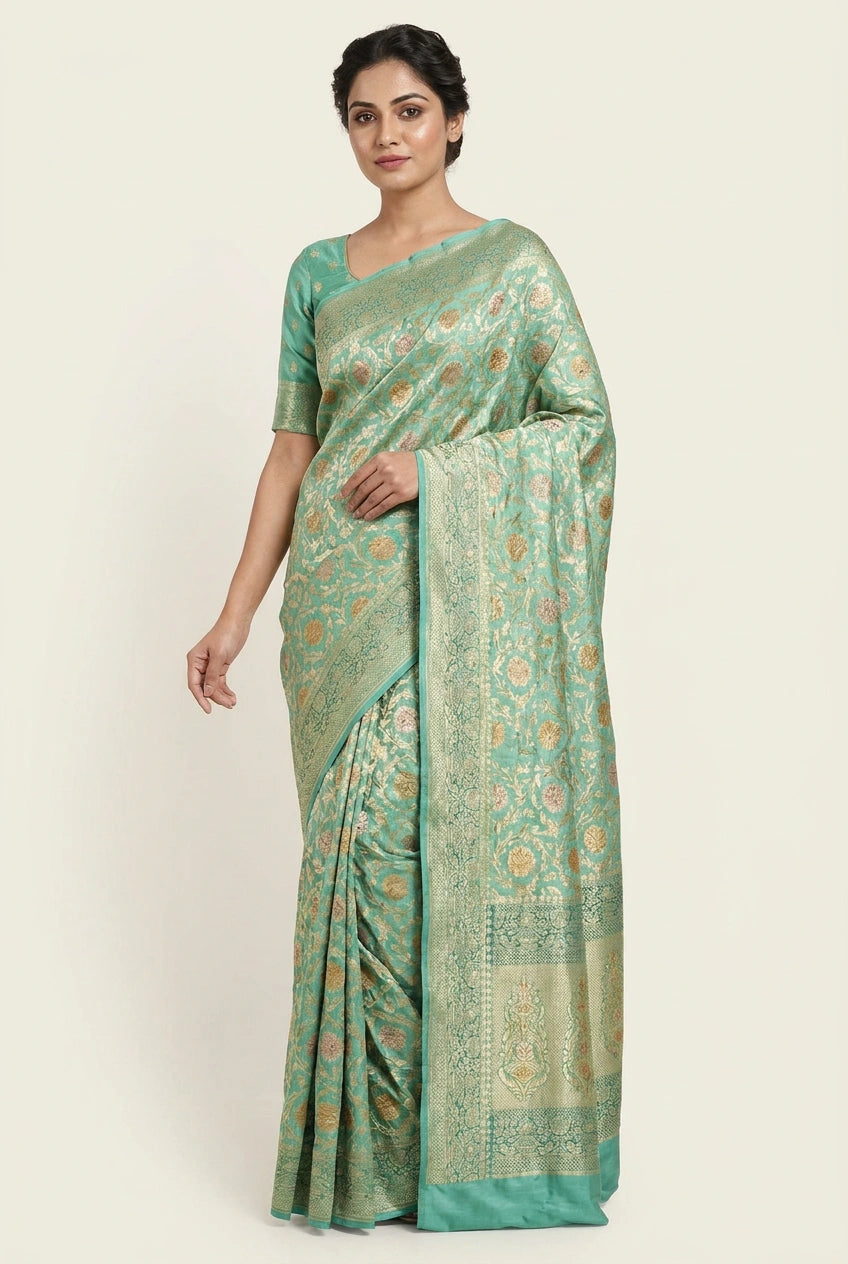 Khaddi Georgette Banarasi Saree with Khaddi Jaal for Wedding Reception