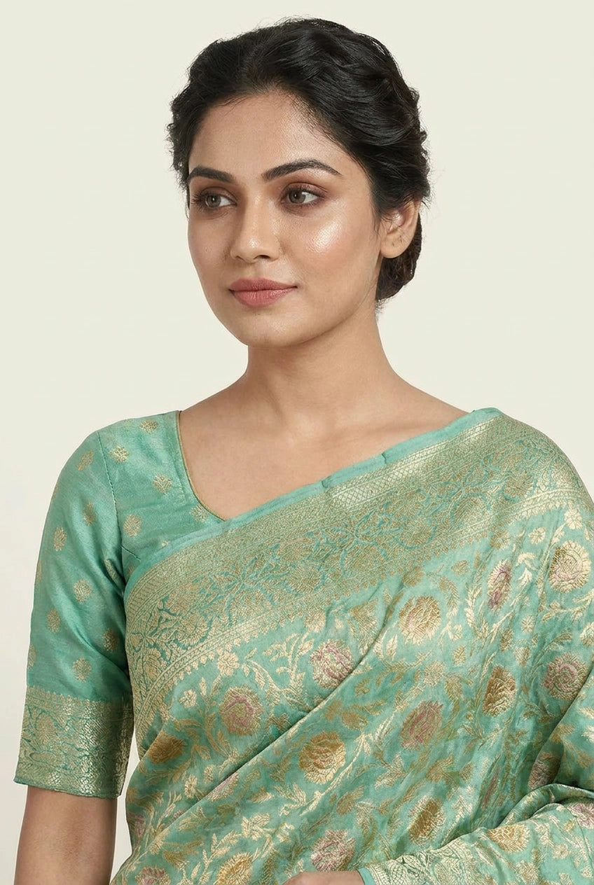 Khaddi Georgette Banarasi Saree with Khaddi Jaal for Wedding Reception