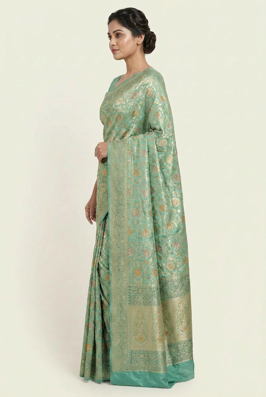 Khaddi Georgette Banarasi Saree with Khaddi Jaal for Wedding Reception