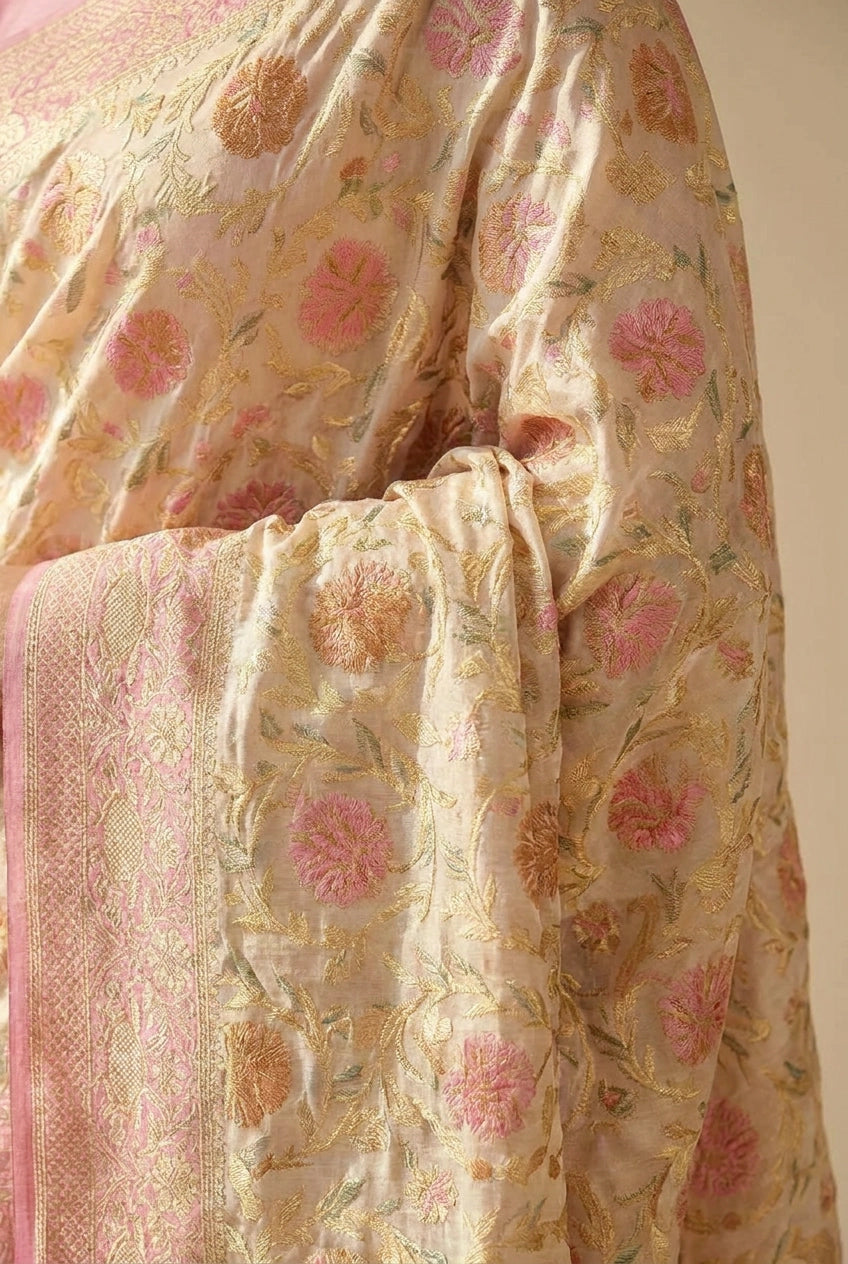 Khaddi Georgette Banarasi Saree with Khaddi Jaal for Wedding Reception