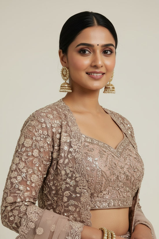 Premium Embroidered Net Lehenga Choli Set - Off White | Rangoli