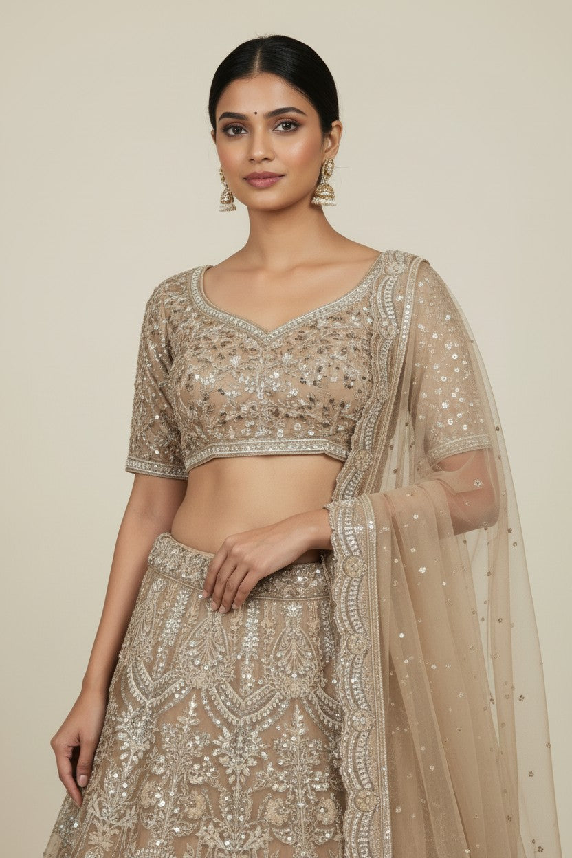 Designer Organza Lehenga Choli Set - View 4 | Rangoli