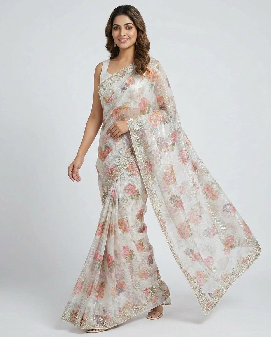 Georgette Designer Saree - Rangoli India