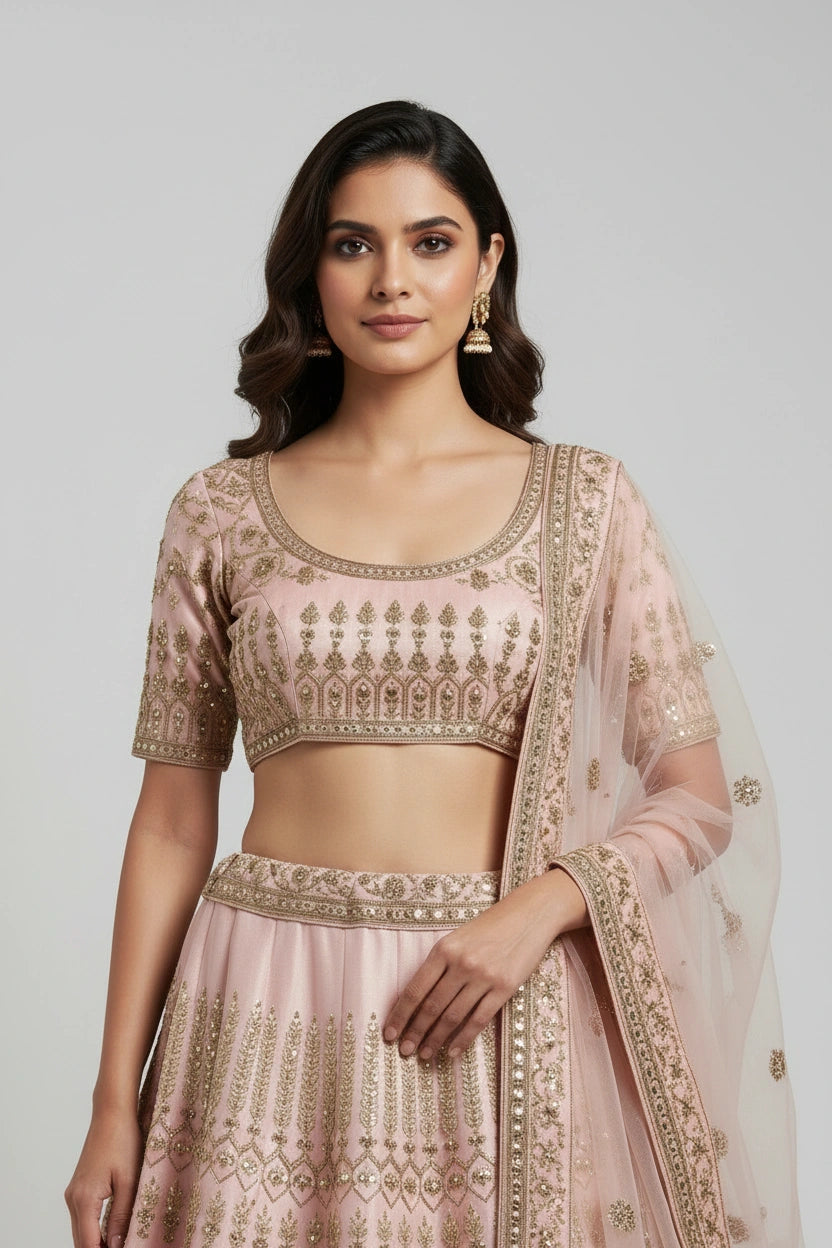 Premium Raw Silk Lehenga Choli Set - View 2 | Rangoli