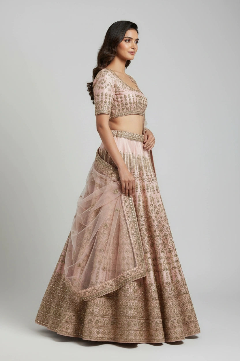 Premium Raw Silk Lehenga Choli Set - View 3 | Rangoli
