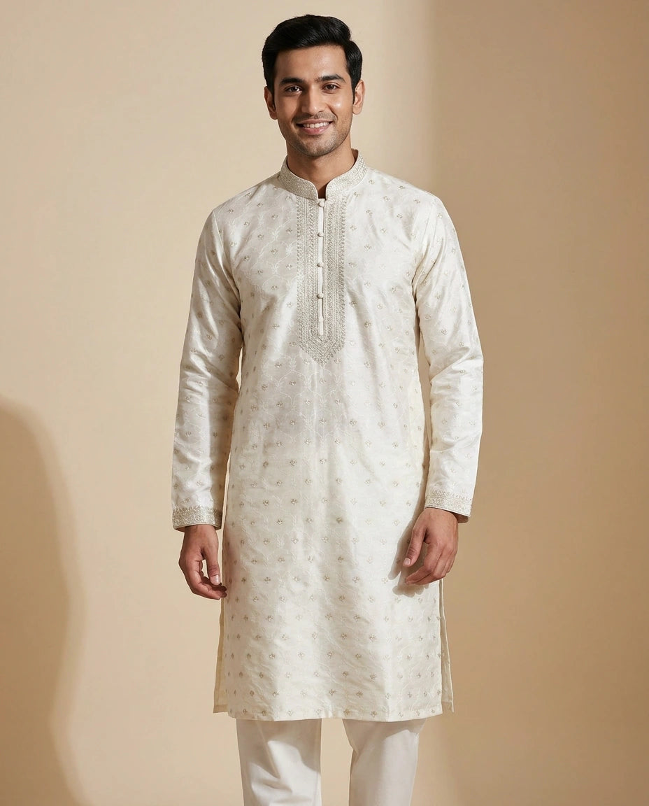Tussar Silk Kurta Pajama Set - Rangoli India
