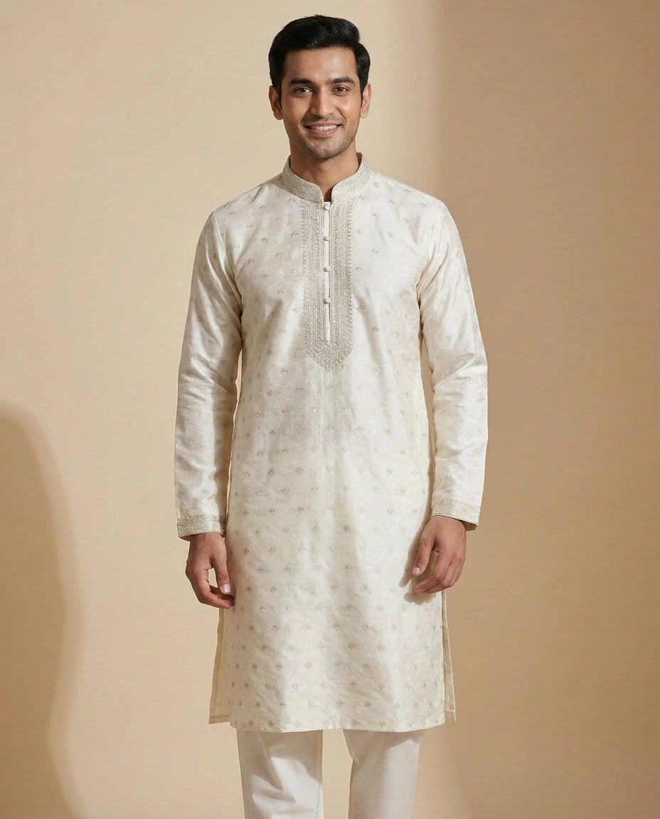 Tussar Silk Kurta Pajama Set - Rangoli India