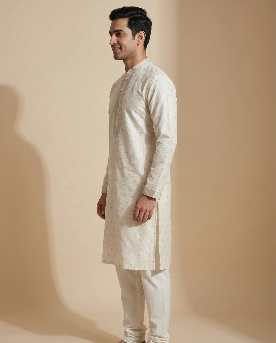 Tussar Silk Kurta Pajama Set - Rangoli India