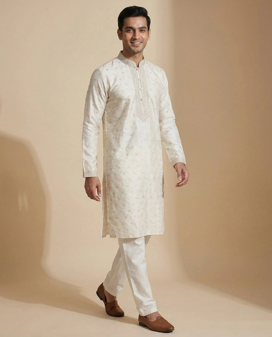Tussar Silk Kurta Pajama Set - Rangoli India