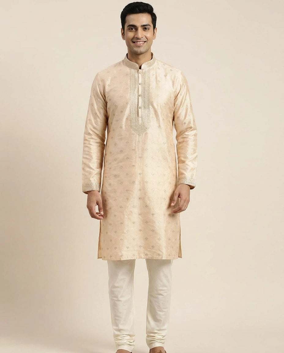 Tussar Silk Kurta Pajama Set - Rangoli India