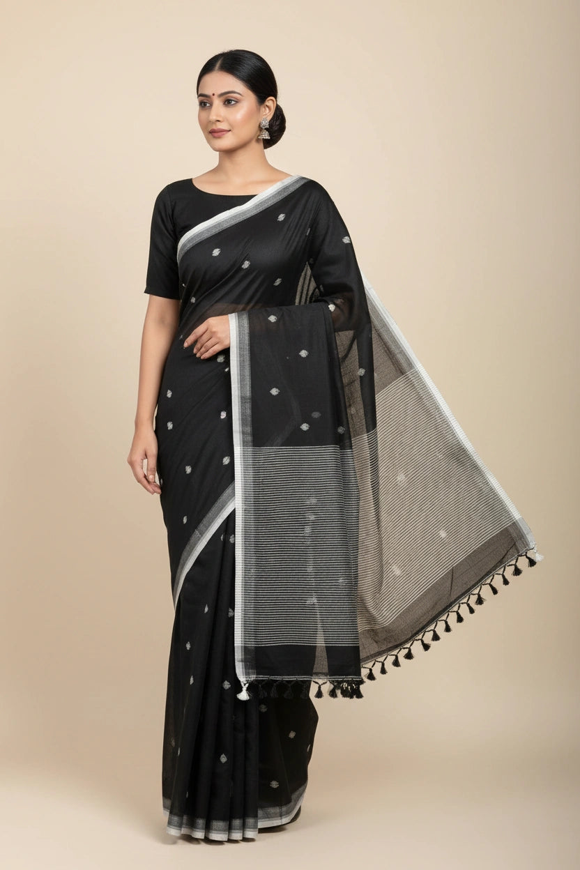 Handloom Cotton Bengal Silk Saree - Rangoli Sarees