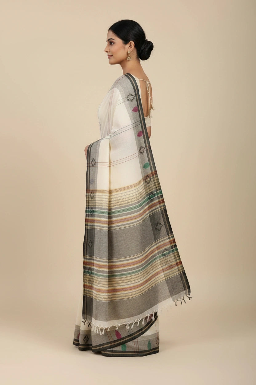 Handloom Woven Cotton Bengal Silk Saree - cotton Indian ethnic wear by Rangoli