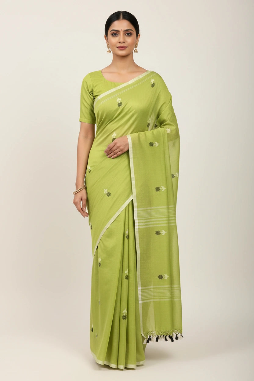 Handloom Cotton Bengal Silk Saree - Rangoli Sarees