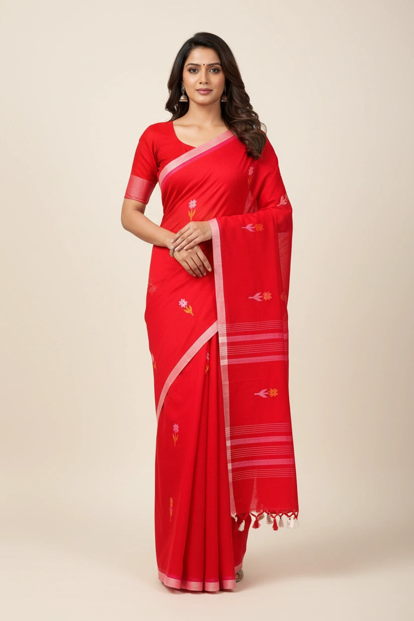 Handloom Lightweight Bengal Cotton Saree - cotton Indian ethnic wear by Rangoli