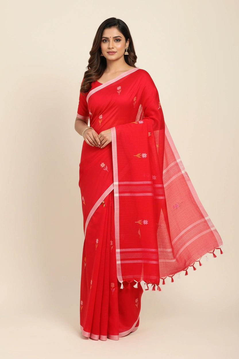 Handloom Lightweight Bengal Cotton Saree - cotton Indian ethnic wear by Rangoli