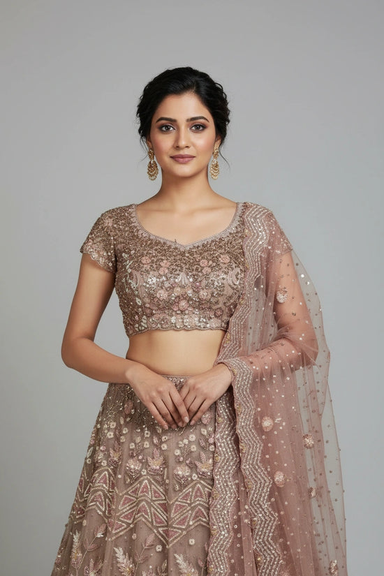 Luxe Embroidered Net Lehenga Choli Set - View 2 | Rangoli