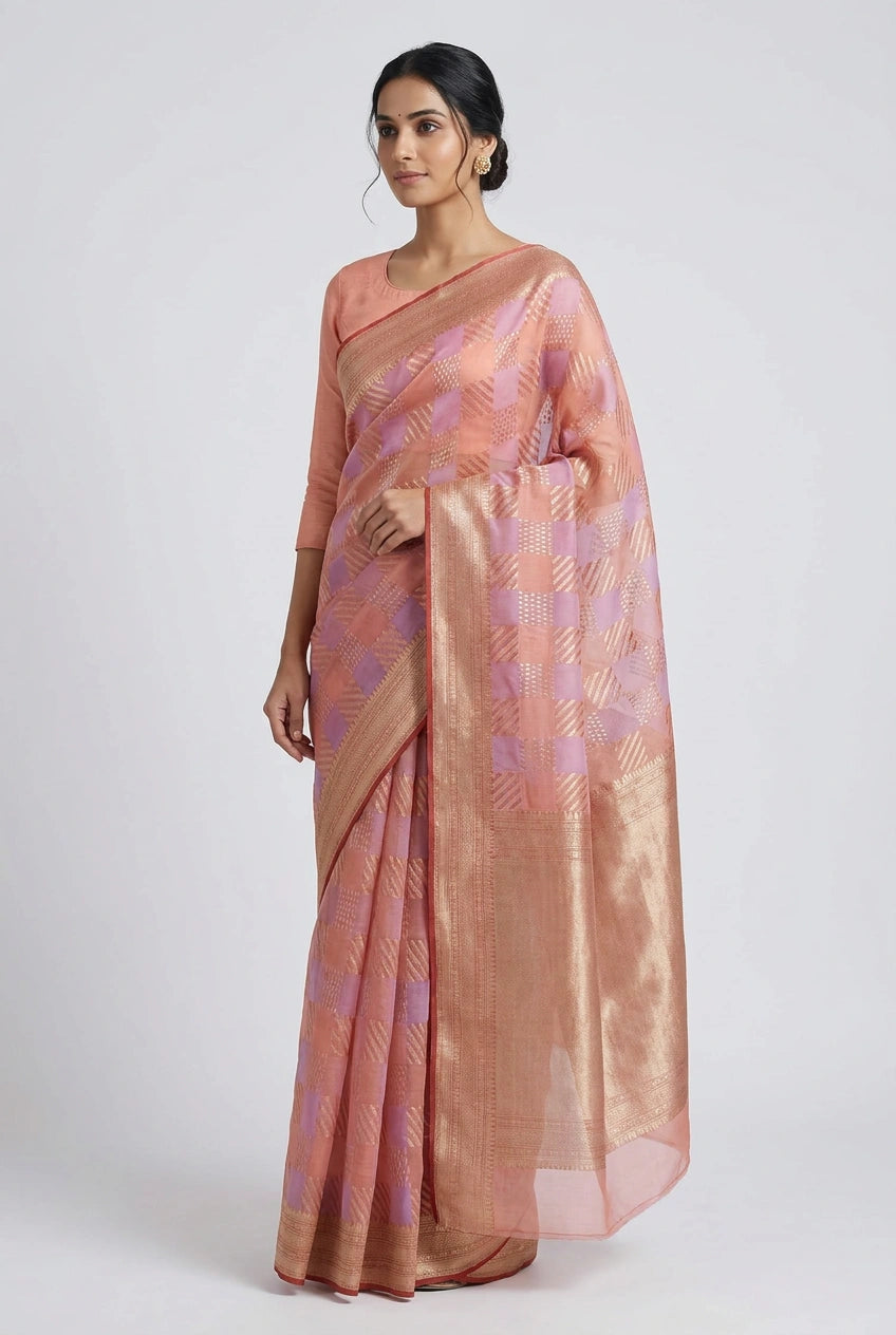 Kora Silk Banarasi Saree with Soft Kora for Sangeet Wear