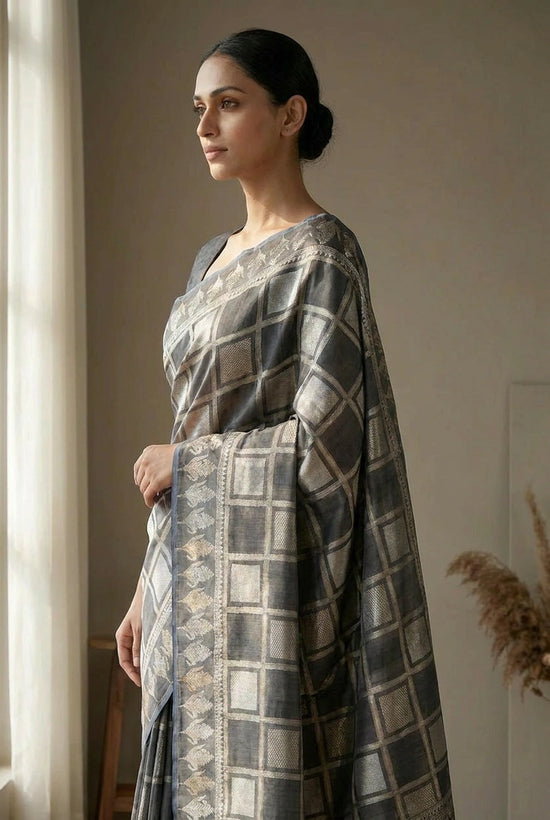 Katan Silk Banarasi Saree with Zari Buti for Family Wedding