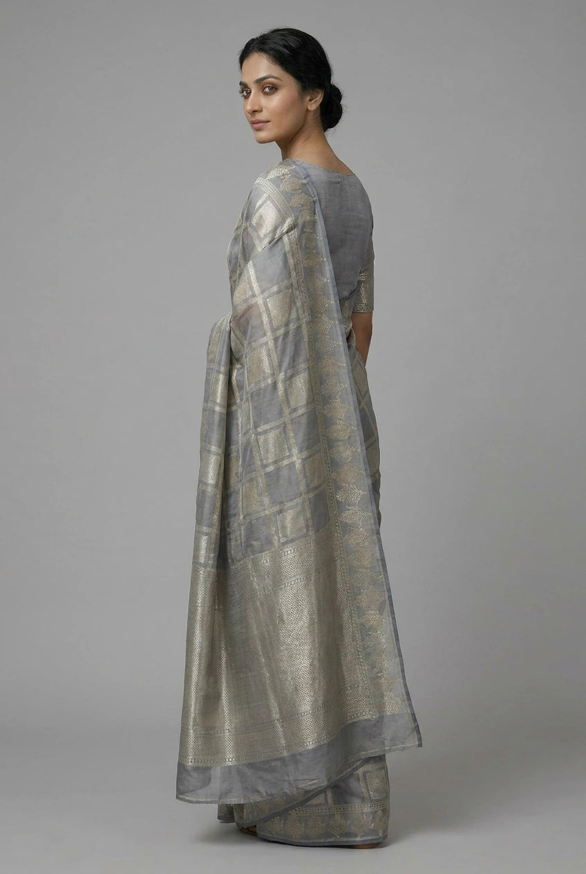 Katan Silk Banarasi Saree with Zari Buti for Family Wedding