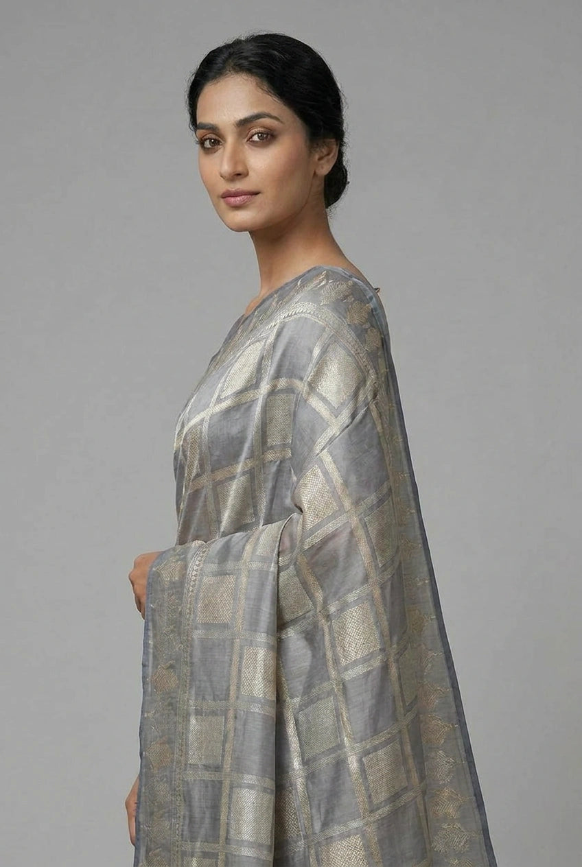 Katan Silk Banarasi Saree with Zari Buti for Family Wedding