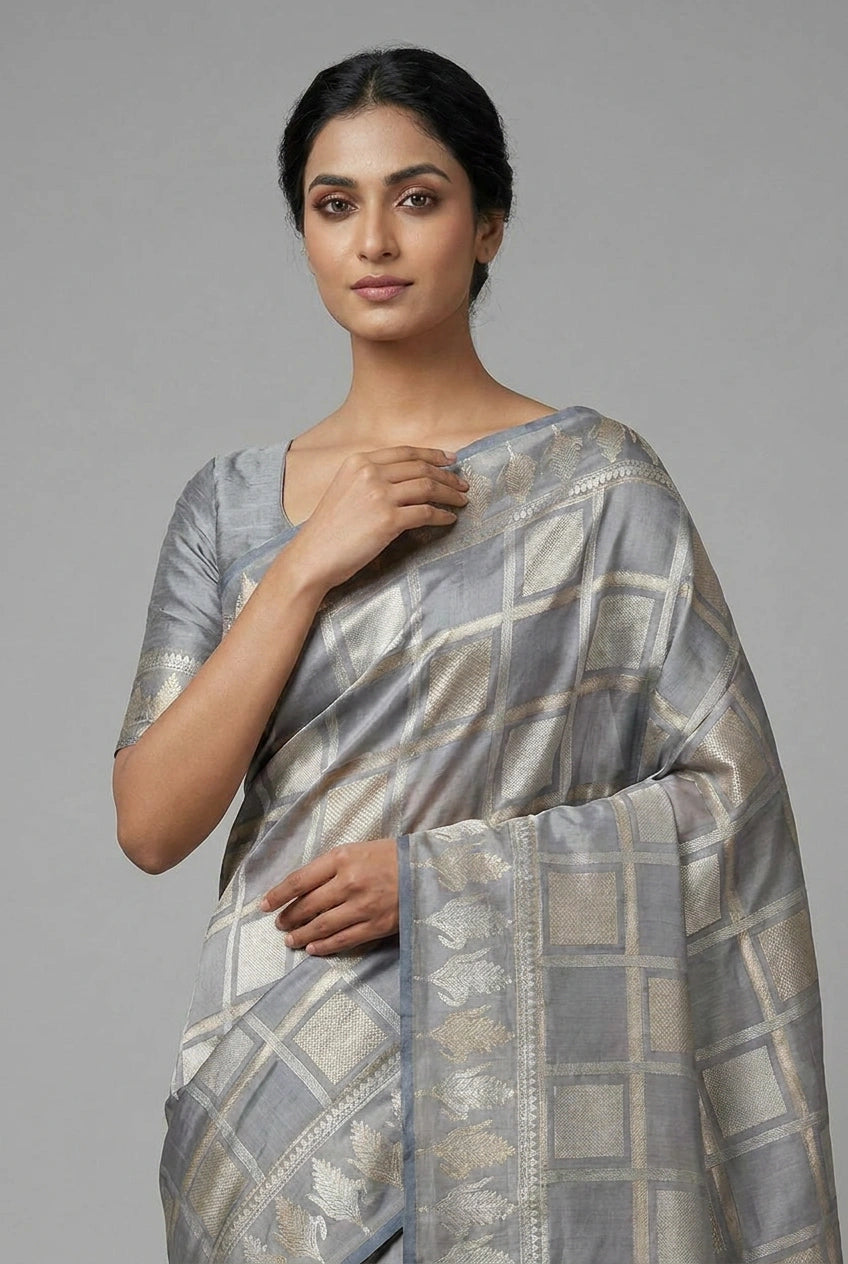 Katan Silk Banarasi Saree with Zari Buti for Family Wedding