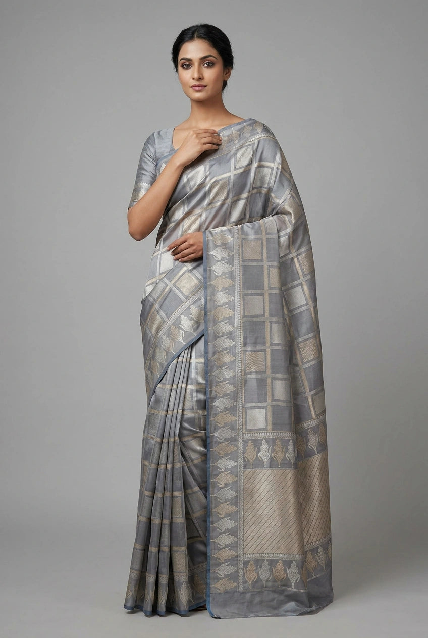 Katan Silk Banarasi Saree with Zari Buti for Family Wedding
