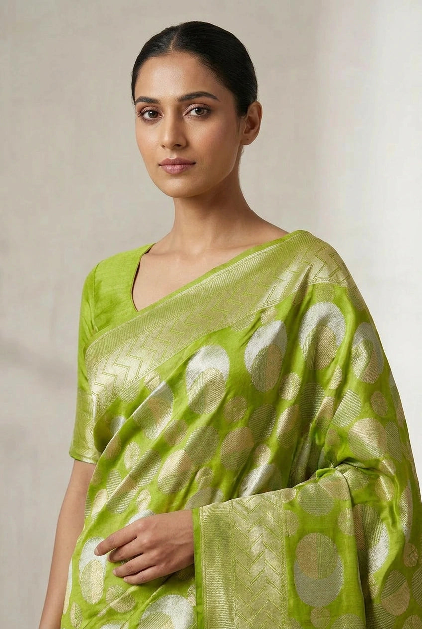 Katan Silk Banarasi Saree with Brocade Weave for Engagement