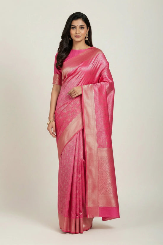 Artisan Pure Silk Katan Banarasi Silk Saree - Rani | Rangoli