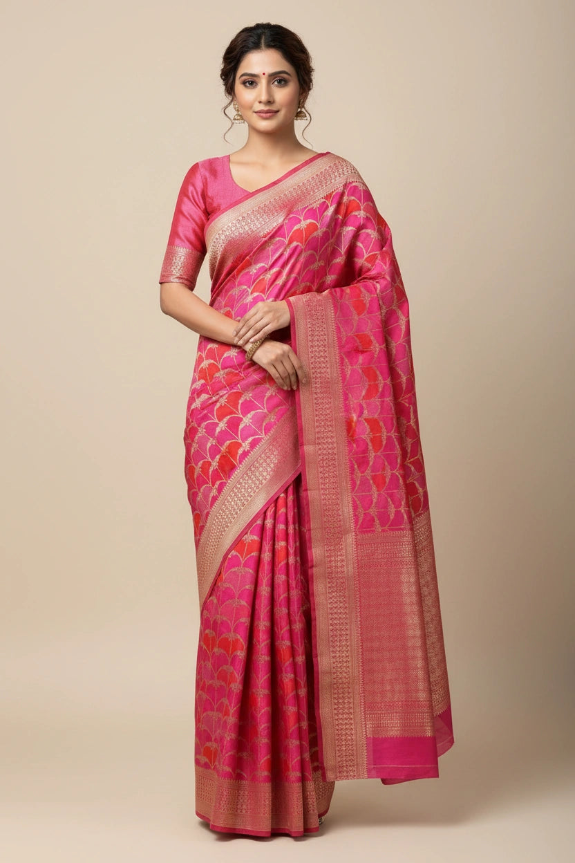 Heritage Zari Satin Silk Banarasi Saree - silk Indian ethnic wear by Rangoli
