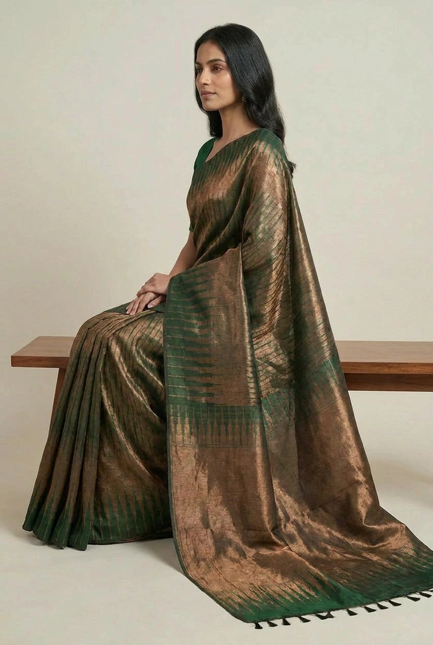 Tissue Banarasi Saree with Festive Tissue for Festive Wedding