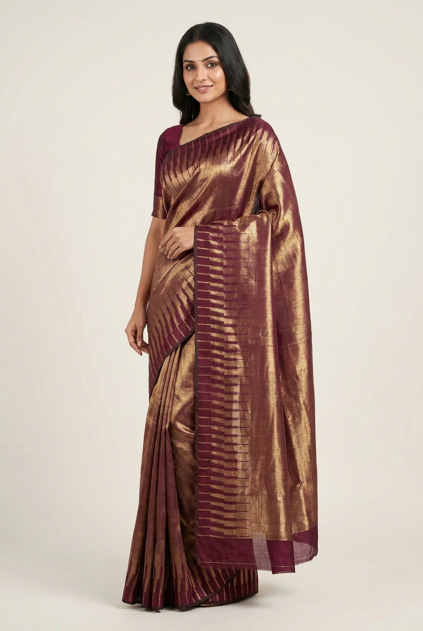 Tissue Banarasi Saree with Festive Tissue for Festive Wedding
