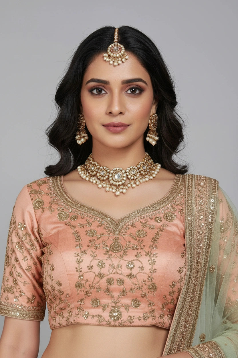 Premium Raw Silk Lehenga Choli Set - View 2 | Rangoli
