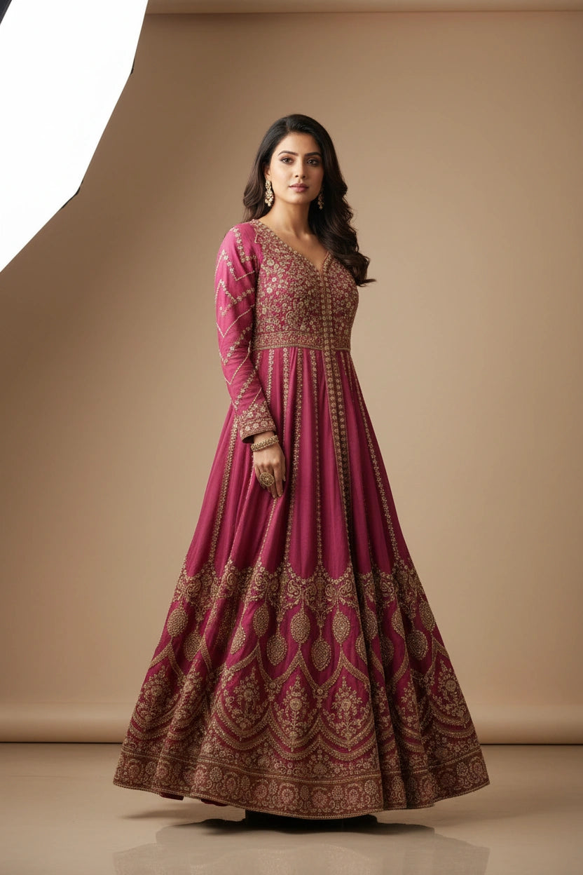 Regal Tissue Lehenga Achkan Set - Rangoli Sarees