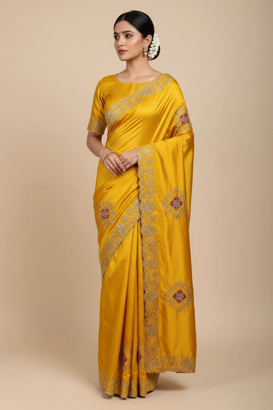 Handcrafted Crepe Silk Embroidery Saree - Rangoli Sarees