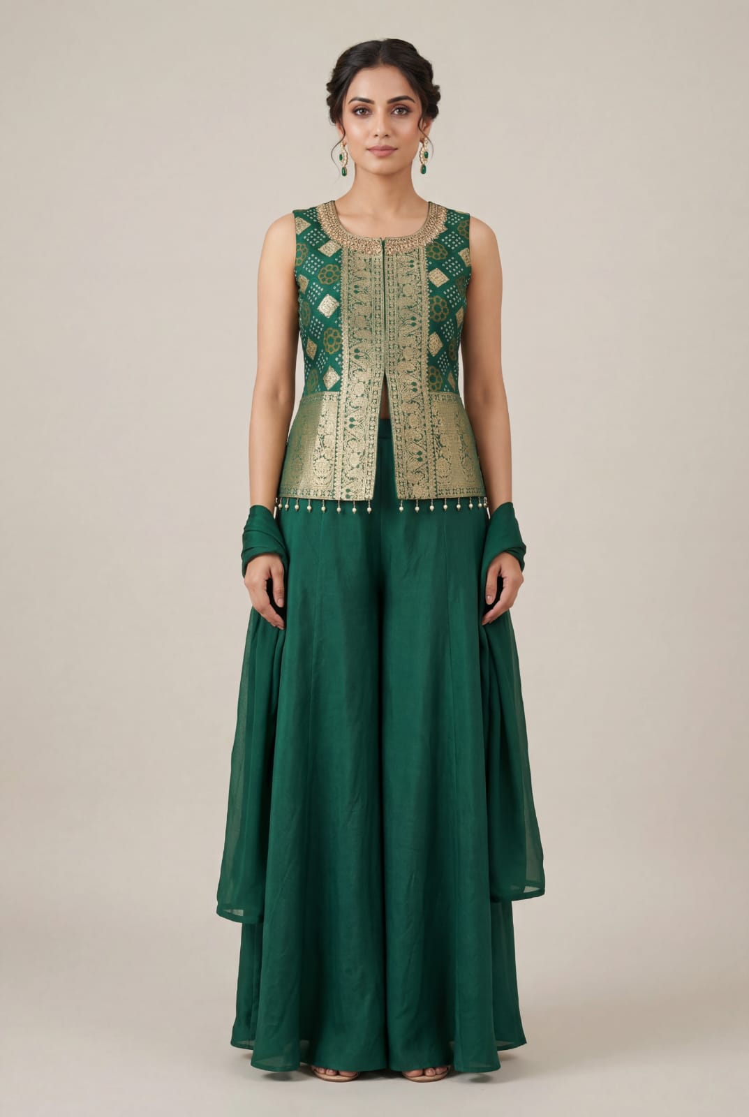 Breezy Dola Silk Palazzo Suit - Rangoli Sarees