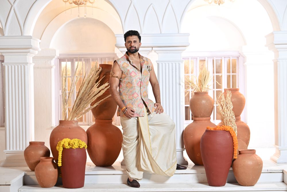 Grey Silk Katan Nehru Jacket