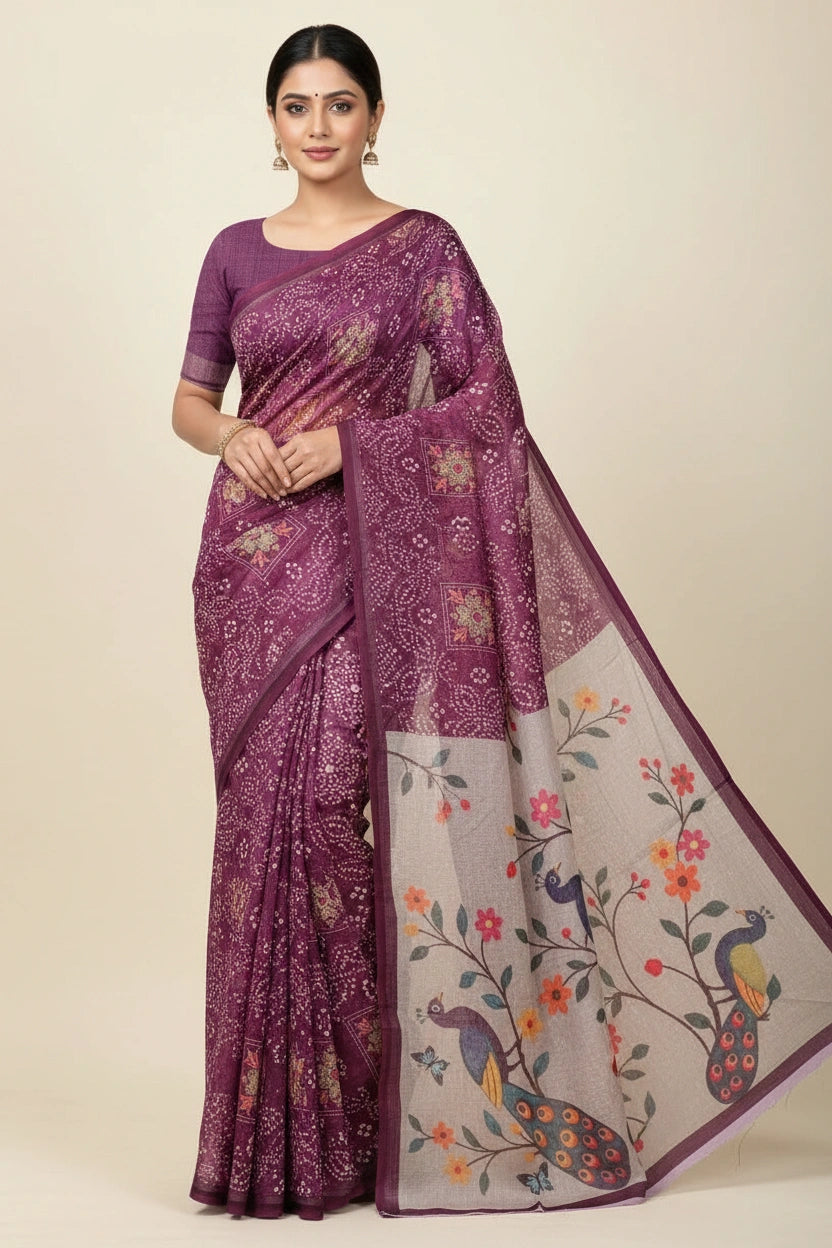 Crisp Cotton Kolkata Cotton Saree - Rangoli Sarees