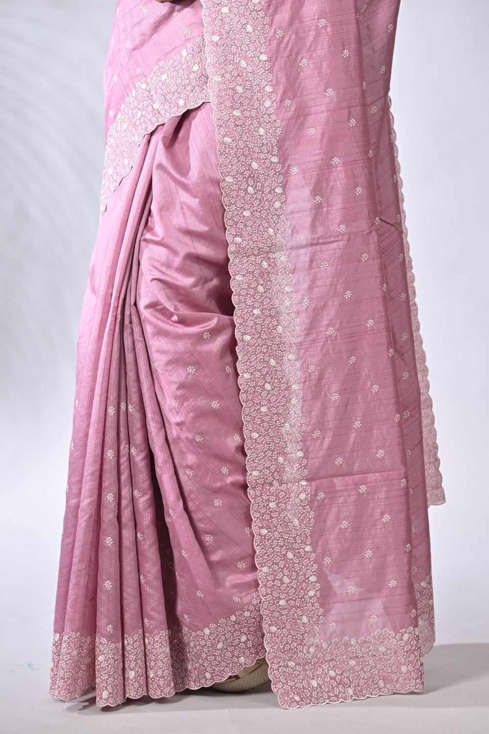 Pink Tussar Handloom Tussar Silk Saree