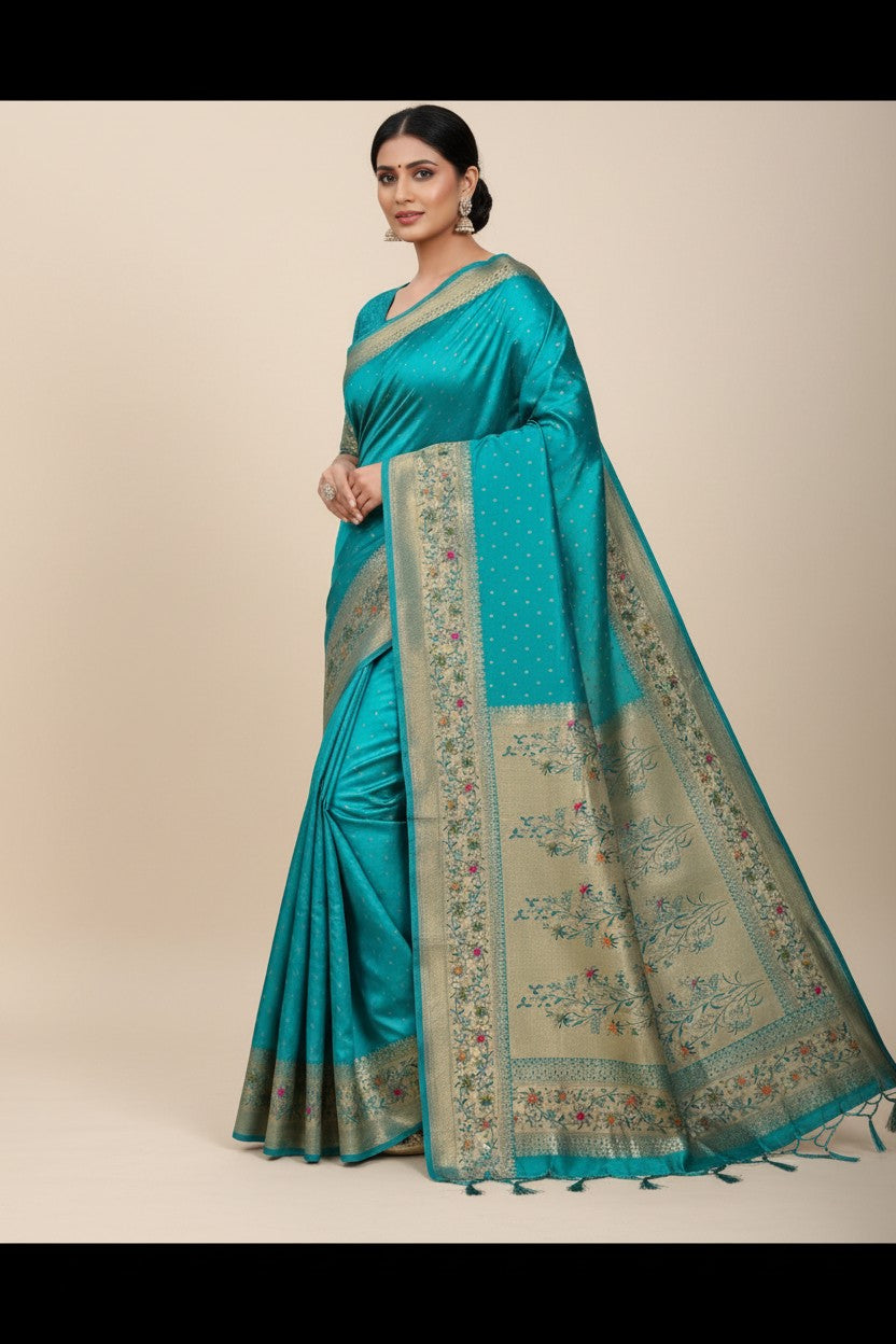Heritage Zari Mashru Silk Banarasi Saree - Rangoli Sarees