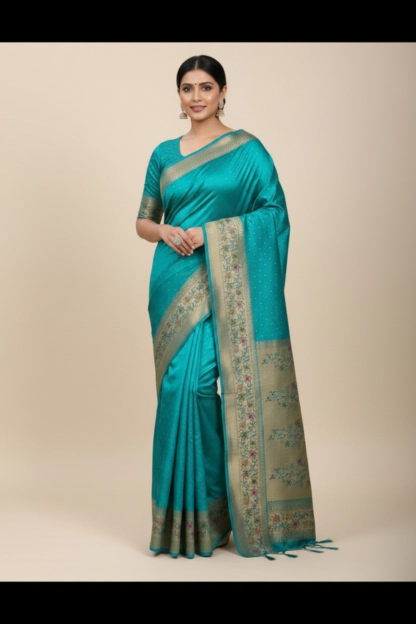 Heritage Zari Mashru Silk Banarasi Saree - Rangoli Sarees