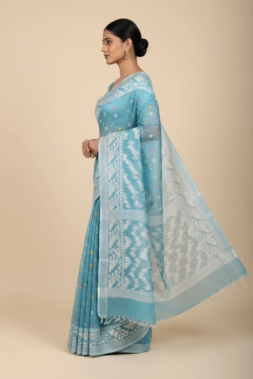 Handloom Woven Cotton Bengal Silk Saree - cotton Indian ethnic wear by Rangoli