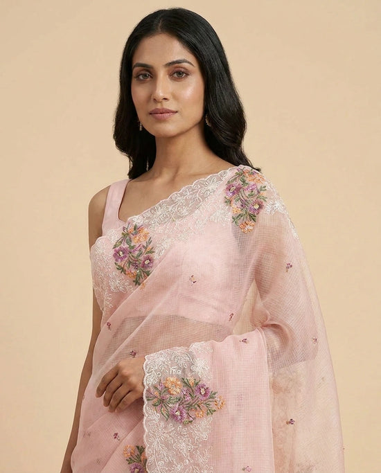 Kota Designer Saree with Hand Embroidery view 2