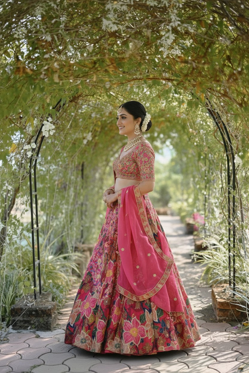 Rani Silk Katan Lehenga Set for Traditional Wedding