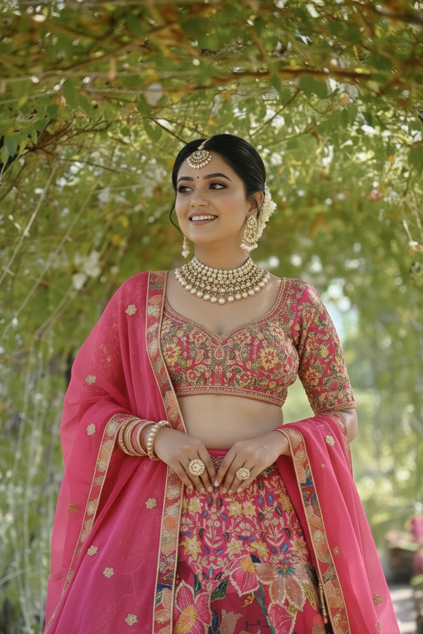 Rani Silk Katan Lehenga Set for Traditional Wedding