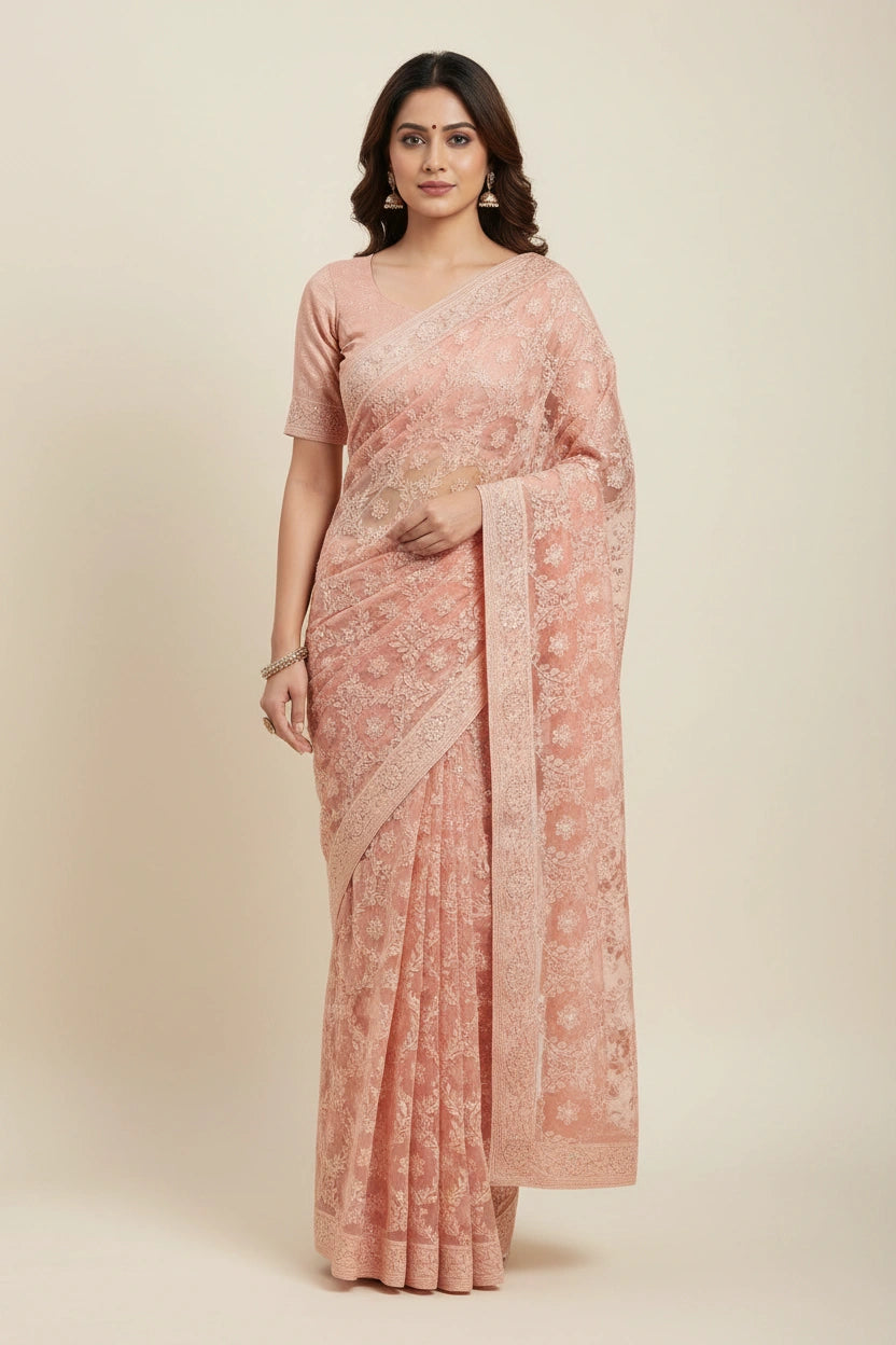 Embroidered Georgette Saree