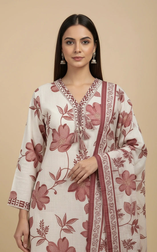 Cotton Straight Suit with Pintuck Detail by Rangoli
