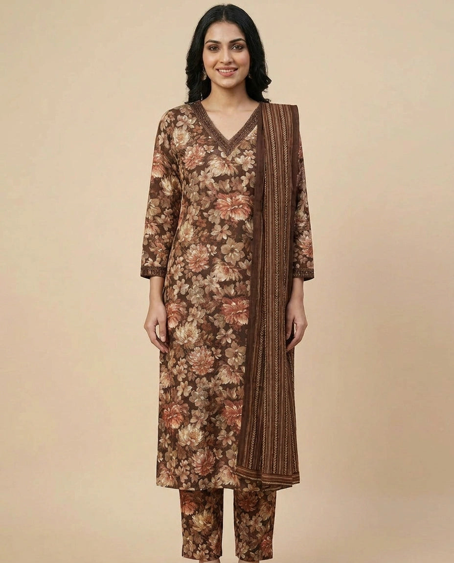 Cotton Straight Suit for Women - Daily Wear
