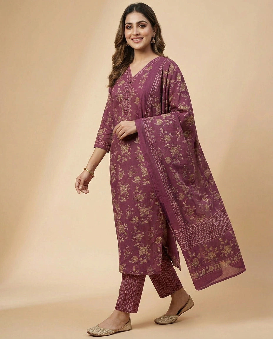 Cotton Straight Suit - Rangoli India