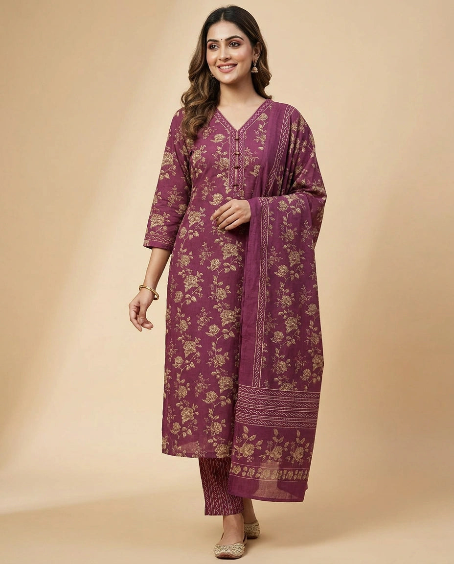 Cotton Straight Suit - Rangoli India