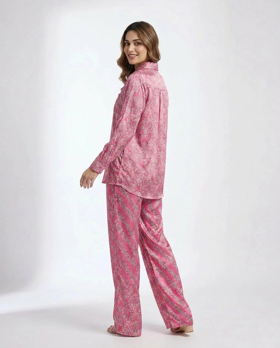 Satin Co-ord Set with Co-ord Styling view 4